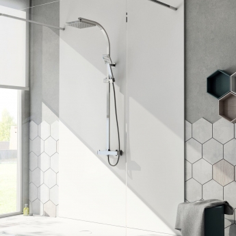 Verona Flo Thermostatic Bar Complete Mixer Shower - Chrome