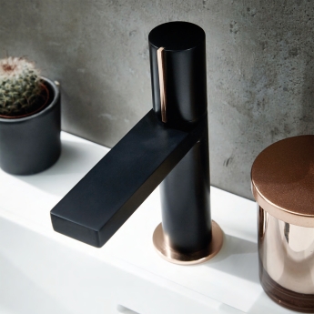 Verona Galleria Matt Black Basin Mixer Tap | Product Image