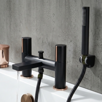 Verona Galleria Matt Black Bath Shower Mixer Tap (inc Kit) | Product Image