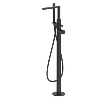 Verona Galleria Matt Black Freestanding Bath Shower Mixer Tap (inc Kit) | Product Image