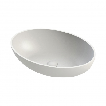 Verona Galvano Oval Solid Surface Sit-On Counter Top Basin 570mm Wide - 0 Tap Hole