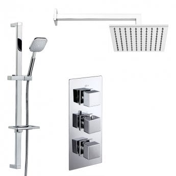 Verona Geo Triple Concealed Mixer Shower with Shower Kit + Fixed Head