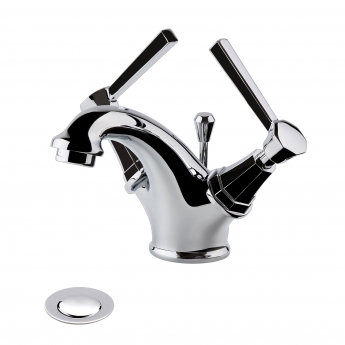 Verona Hatton Basin Mixer Tap with Waste Deck Mounted - Chrome