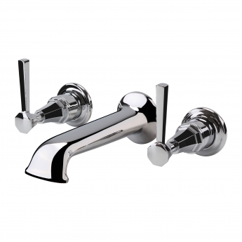 Verona Hatton 3-Hole Basin Mixer Tap with Waste Wall Mounted - Chrome