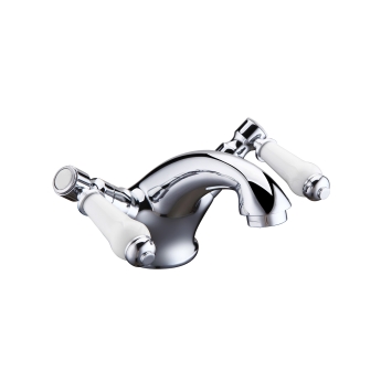 Verona Holborn Mono Basin Mixer Tap Dual Handle with Click-Clack Waste - Chrome | Product Image