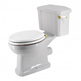 Verona Holborn Close Coupled Toilet with Lever Cistern - Soft Close Seat (Brushed Brass Fittings)
