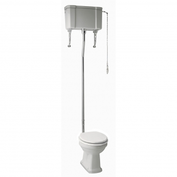 Verona Holborn High Level Toilet with Lever Cistern - Soft Close Seat (Chrome Fittings)