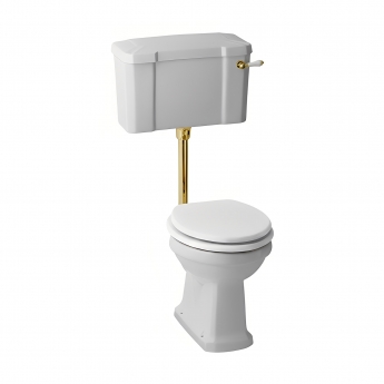 Verona Holborn Low Level Toilet with Lever Cistern - Soft Close Seat (Brushed Brass Fittings)