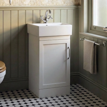 Verona Imperia 450mm Floor Standing 1-Door Cloakroom Vanity Unit with Basin | Product Image