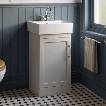 Verona Imperia 450mm Floor Standing 1-Door Cloakroom Vanity Unit with Basin | Product Image