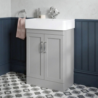 Verona Imperia 600mm Floor Standing 2-Door Vanity Unit with Basin | Product Image