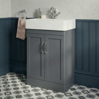 Verona Imperia 600mm Floor Standing 2-Door Vanity Unit with Basin | Product Image