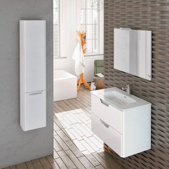 Royo Life 2-Drawer Wall Hung Vanity Unit with Basin 600mm Wide - Gloss White