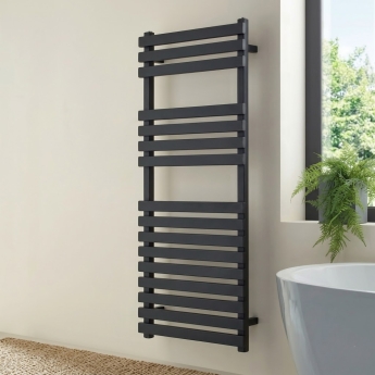 Verona Lorenzo Textured Black Designer Towel Rail | Product Image