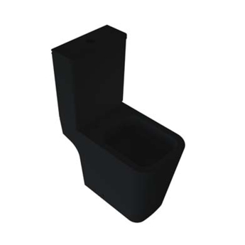 Verona Lovito Black Rimless Open Back Close Coupled Toilet (inc Soft Close Seat) | Product Image