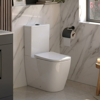 Verona Lovito Rimless Fully Back to Wall Close Coupled Toilet (inc Soft Close Seat) | Product Image