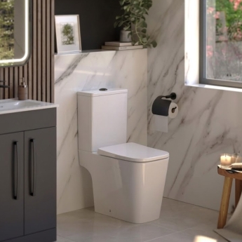 Verona Lovito Rimless Open Back Close Coupled Toilet (inc Soft Close Seat) | Product Image