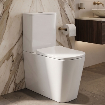 Verona Lovito Rimless Fully Back to Wall Close Coupled Toilet (inc Soft Close Seat) | Product Image