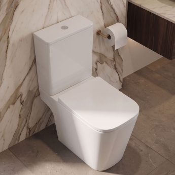 Verona Lovito Rimless Open Back Close Coupled Toilet (inc Soft Close Seat) | Product Image