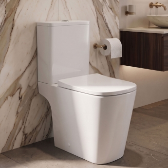 Verona Lovito Rimless Open Back Close Coupled Toilet (inc Soft Close Seat) | Product Image