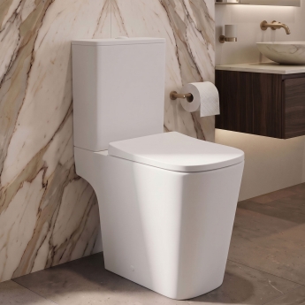 Verona Lovito Rimless Comfort Height Open Back Close Coupled Toilet (inc Soft Close Seat) | Product Image