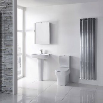 Verona Medici Flush to Wall Close Coupled Toilet with Push Button Cistern - Soft Close Seat