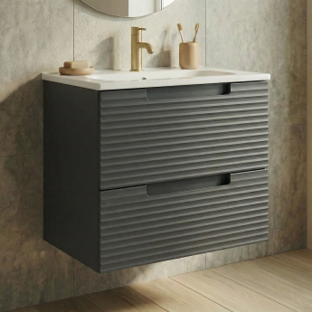 Verona Melanza 600mm Wall Hung 2-Drawer Vanity Unit with Basin | Product Image