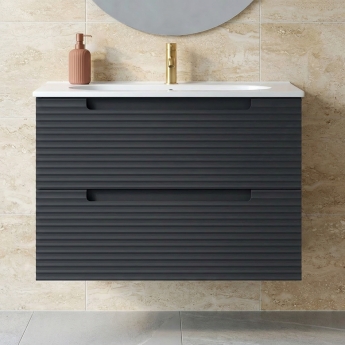 Verona Melanza 800mm Wall Hung 2-Drawer Vanity Unit with Basin | Product Image