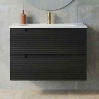Verona Melanza 800mm Wall Hung 2-Drawer Vanity Unit with Basin | Product Image