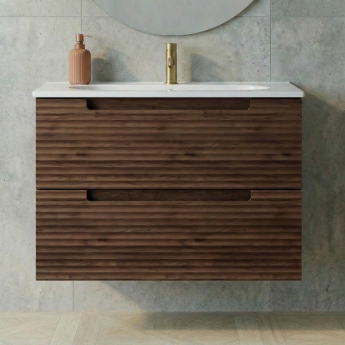 Verona Melanza 800mm Wall Hung 2-Drawer Vanity Unit with Basin | Product Image