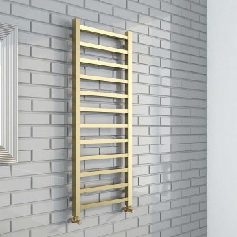 Verona Mineral Square Designer Heated Towel Rail 1200mm H x 500mm W - Brushed Brass