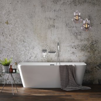 Verona Mono Luxury Back to Wall Freestanding Bath with Waste 1700mm x 800mm - 0 Tap Hole