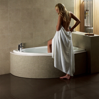 Verona Orlah Offset Corner Bath 1500mm x 1040mm (inc Wraparound Panel)