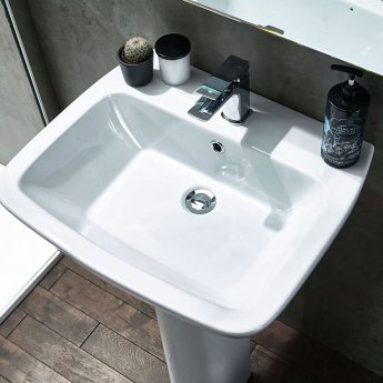 Verona Piccolo Basin with Full Pedestal 570mm Wide - 1 Tap Hole