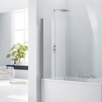 Verona Piccolo Chrome 5mm Mini Round Top Bath Screen 1400mm H x 300mm W | Product Image