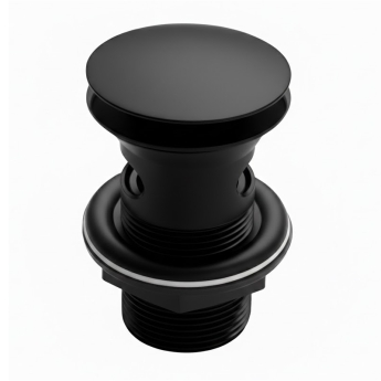 Verona Matt Black Slotted Press Top Basin Waste | Product Image