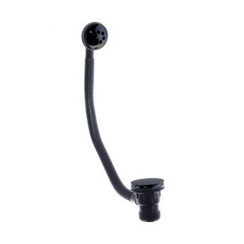 Verona Matt Black Press Top Bath Waste and Overflow | Product Image