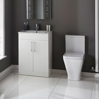 Verona Promenade Bathroom Cloakroom Suite Close Coupled Toilet 600mm Vanity Unit