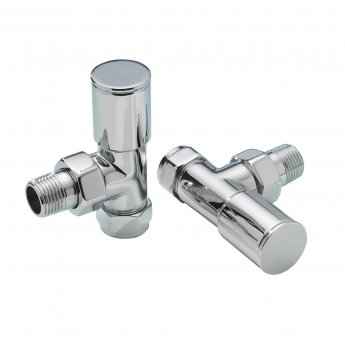 Verona Angled Standard Radiator Valves Pair - Chrome