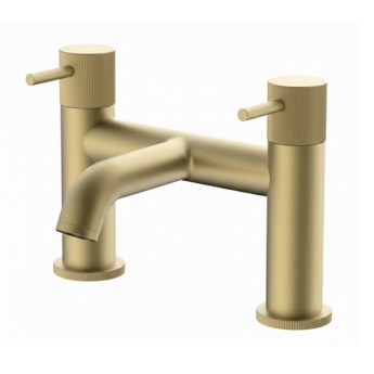 Verona Rivenza Fluted Brushed Brass Bath Filler Tap | Product Image