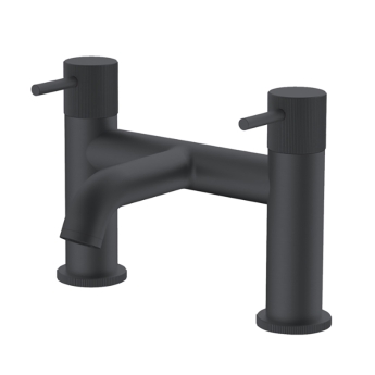 Verona Rivenza Fluted Matt Black Bath Filler Tap | Product Image