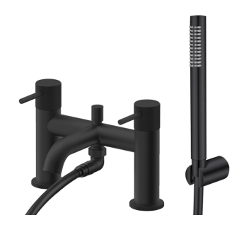 Verona Rivenza Fluted Matt Black Bath Shower Mixer Tap (inc Kit) | Product Image