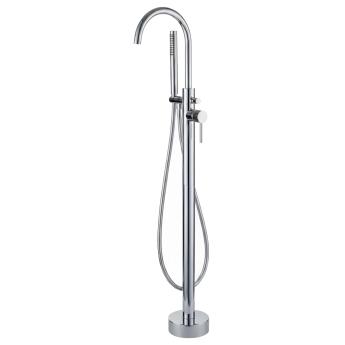 Verona Rivenza Fluted Chrome Freestanding Bath Shower Mixer Tap (inc Kit) | Product Image