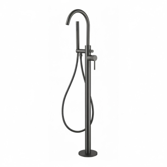 Verona Rivenza Fluted Gunmetal Freestanding Bath Shower Mixer Tap (inc Kit) | Product Image