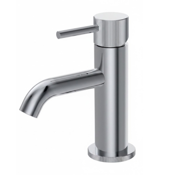 Verona Rivenza Fluted Chrome Mini Basin Mixer Tap (inc Waste) | Product Image