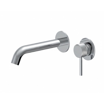Verona Rivenza Fluted Chrome Wall Mounted Basin Mixer Tap | Product Image