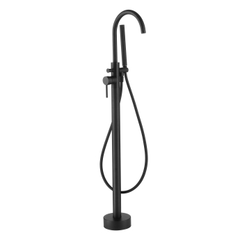 Verona Rivenza Matt Black Freestanding Bath Shower Mixer Tap (inc Kit) | Product Image