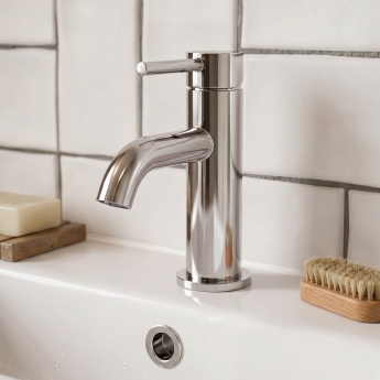 Verona Rivenza Chrome Mini Basin Mixer Tap (inc Waste) | Product Image