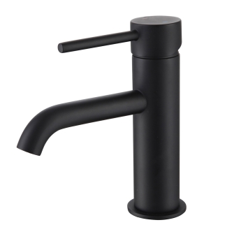 Verona Rivenza Matt Black Mini Basin Mixer Tap (inc Waste) | Product Image