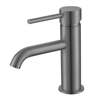 Verona Rivenza Gunmetal Mini Basin Mixer Tap (inc Waste) | Product Image
